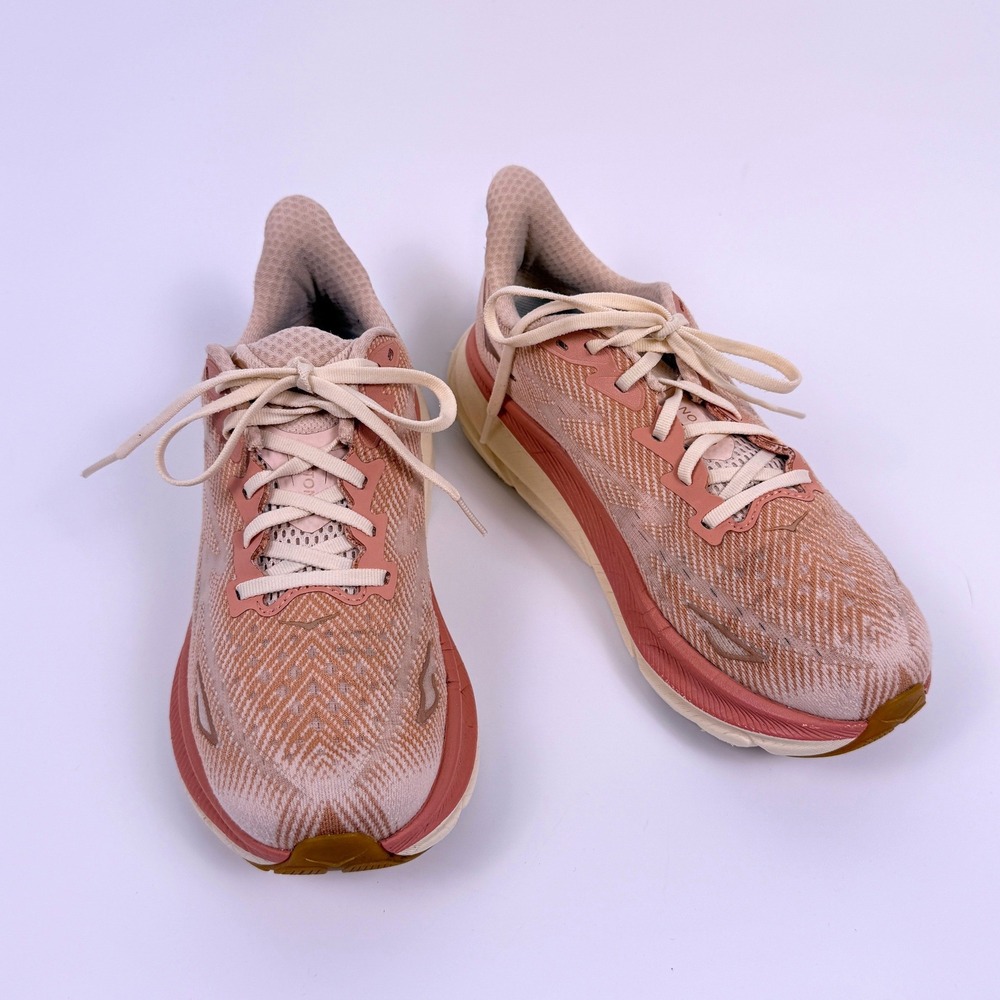 Hoka Clifton 9 Womens 8.5 B Pink Running Shoes 1127896 SNC Rose Gold